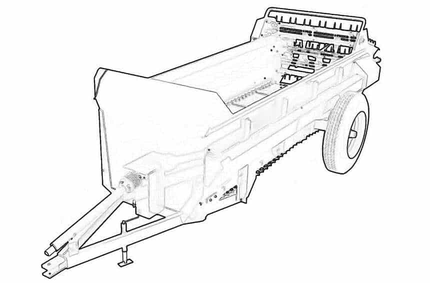 Manure Spreader, 85 cu ft PTO Line Drawing